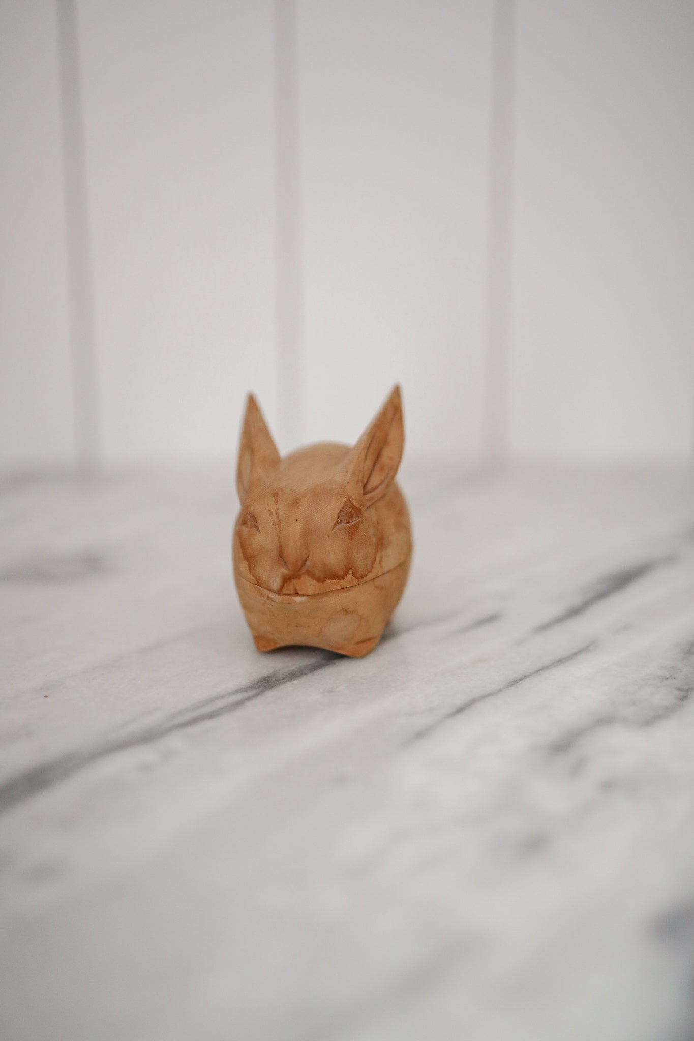 Carved Bunny Trinket Box