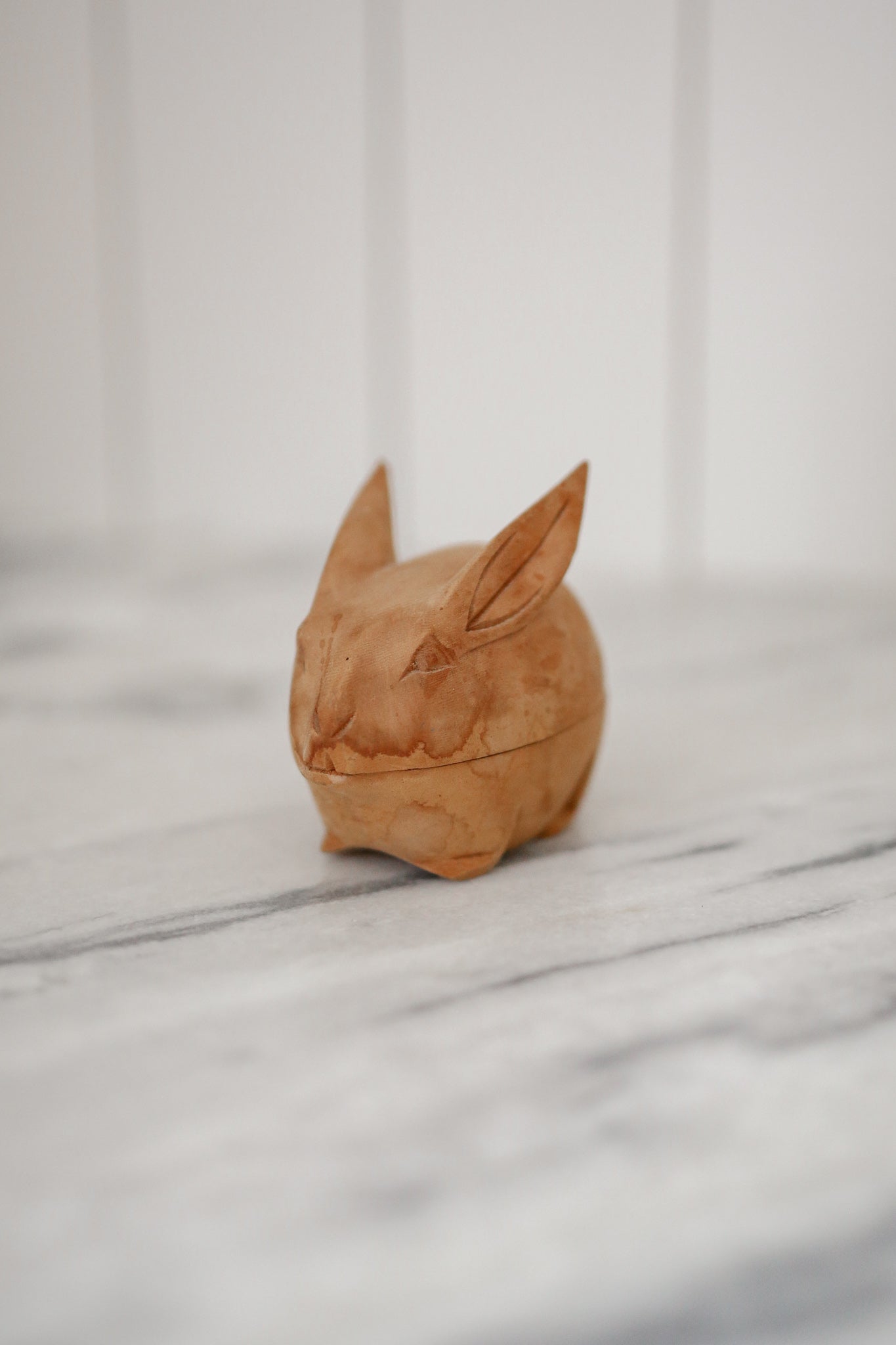 Carved Bunny Trinket Box