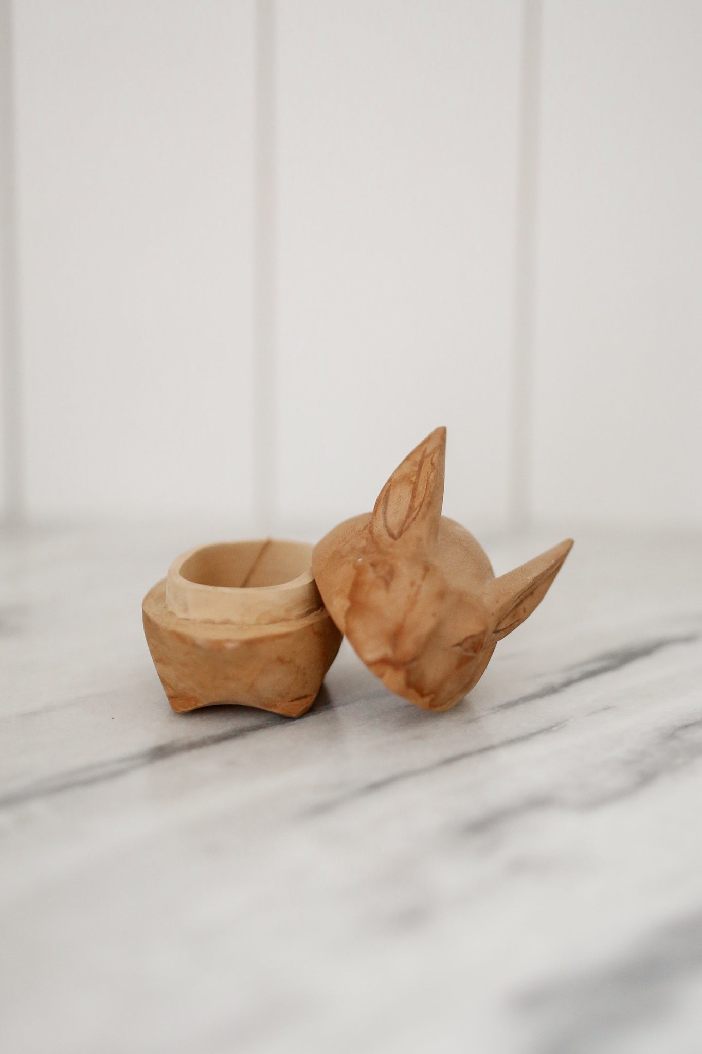 Carved Bunny Trinket Box