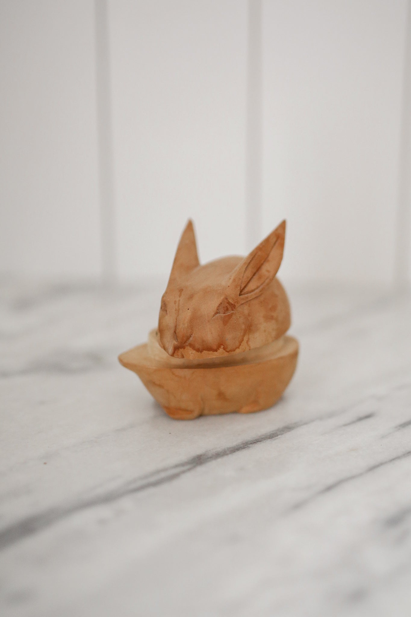 Carved Bunny Trinket Box