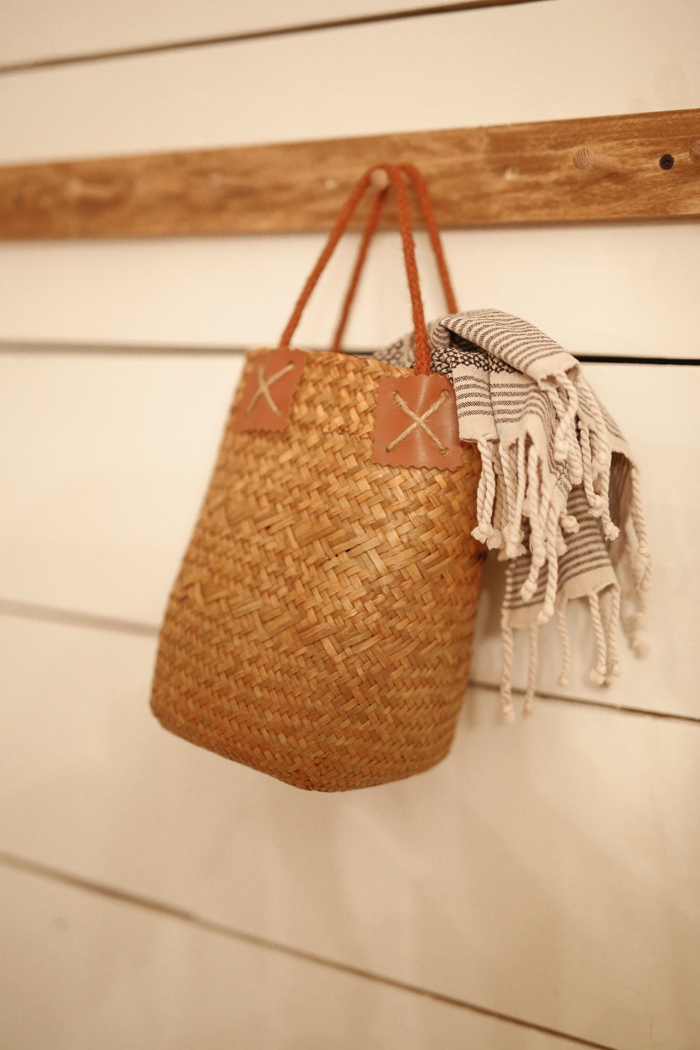 Seagrass Woven Boho Basket