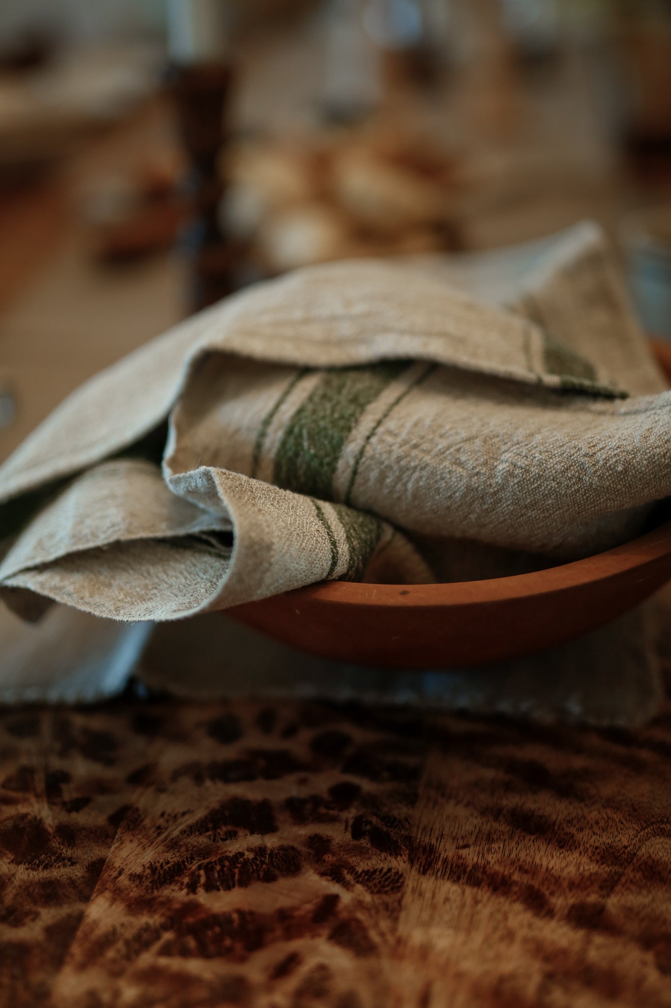 Green Stripe Tea Towel