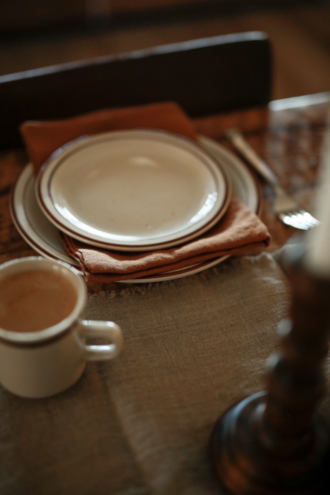 Linen Tea Towels, Burnt Orange