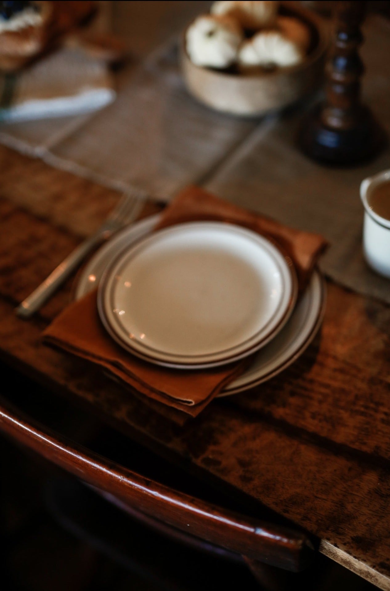 Burnt Orange Linen Tea Towel