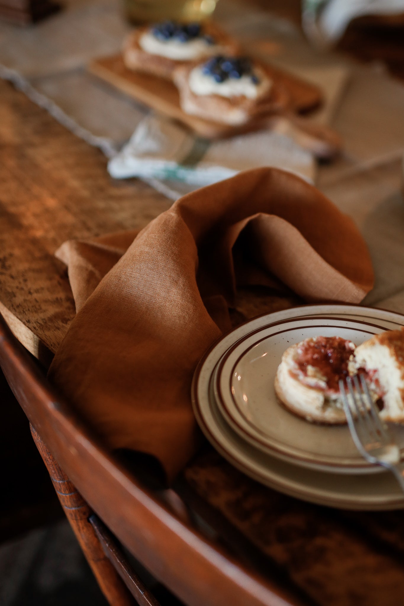 Burnt Orange Linen Tea Towel