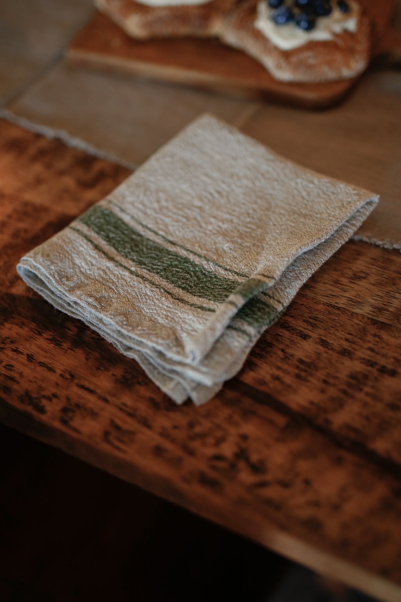 Green Stripe Tea Towel