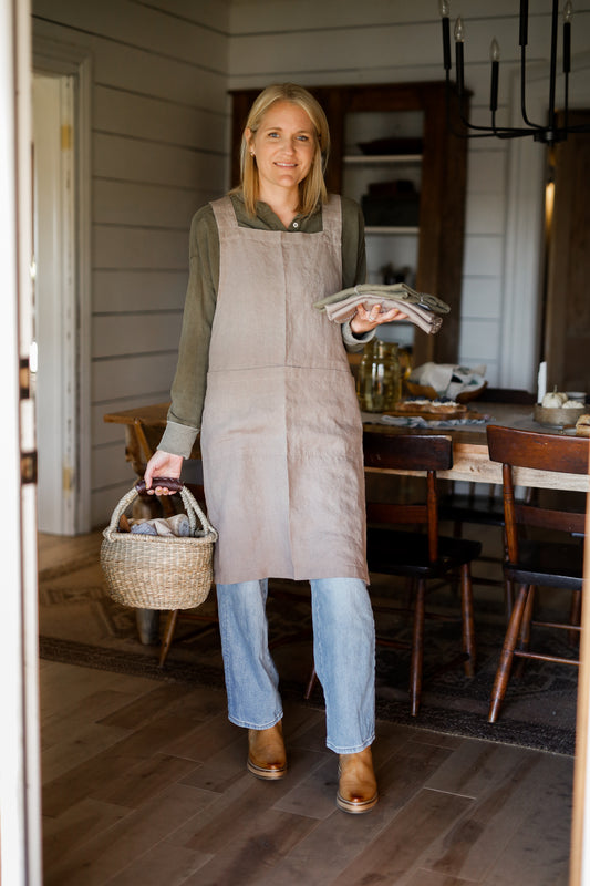 Linen Crossback Apron