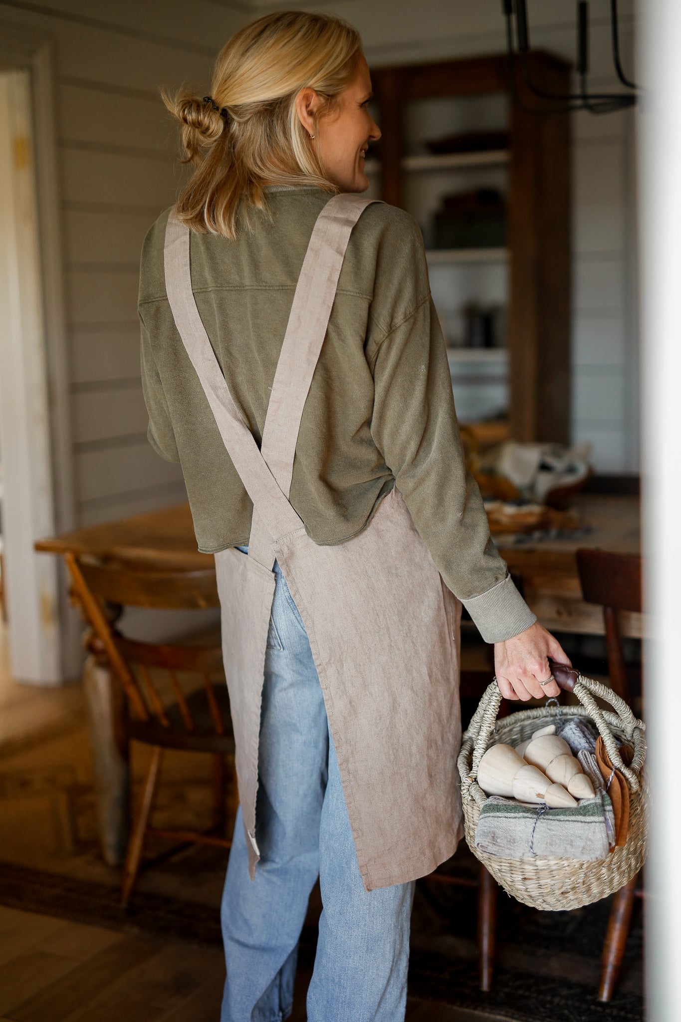 Linen Crossback Apron