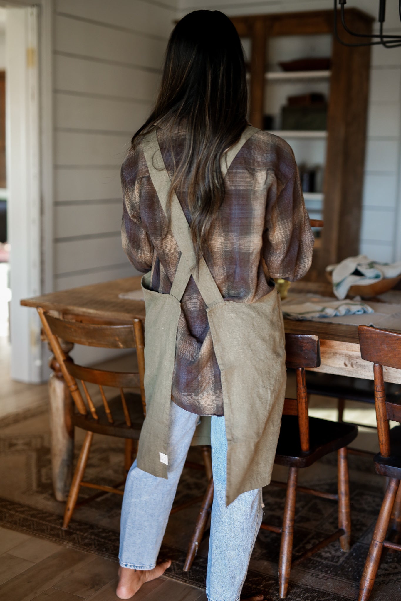 Linen Crossback Apron