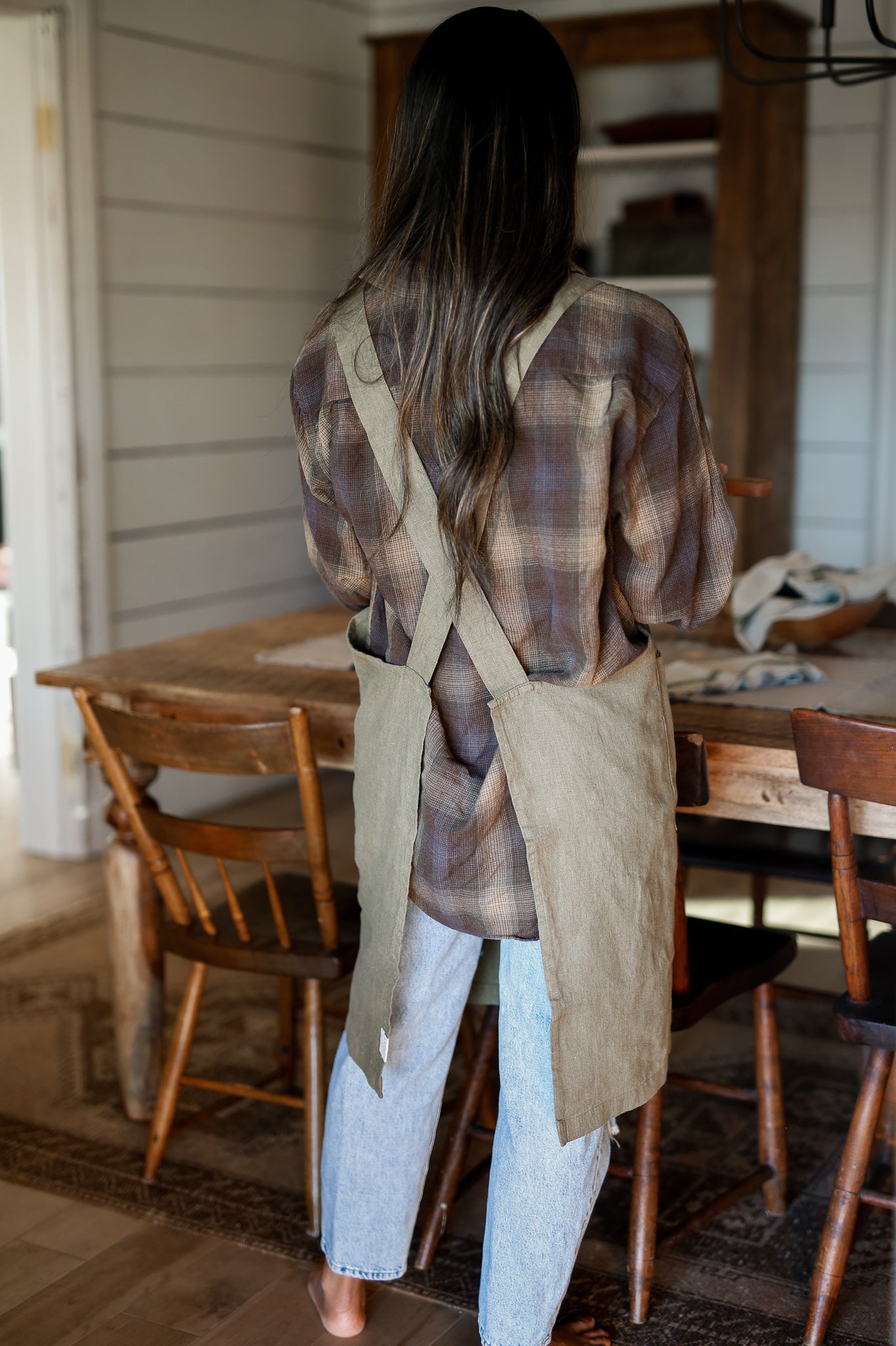 Linen Crossback Apron