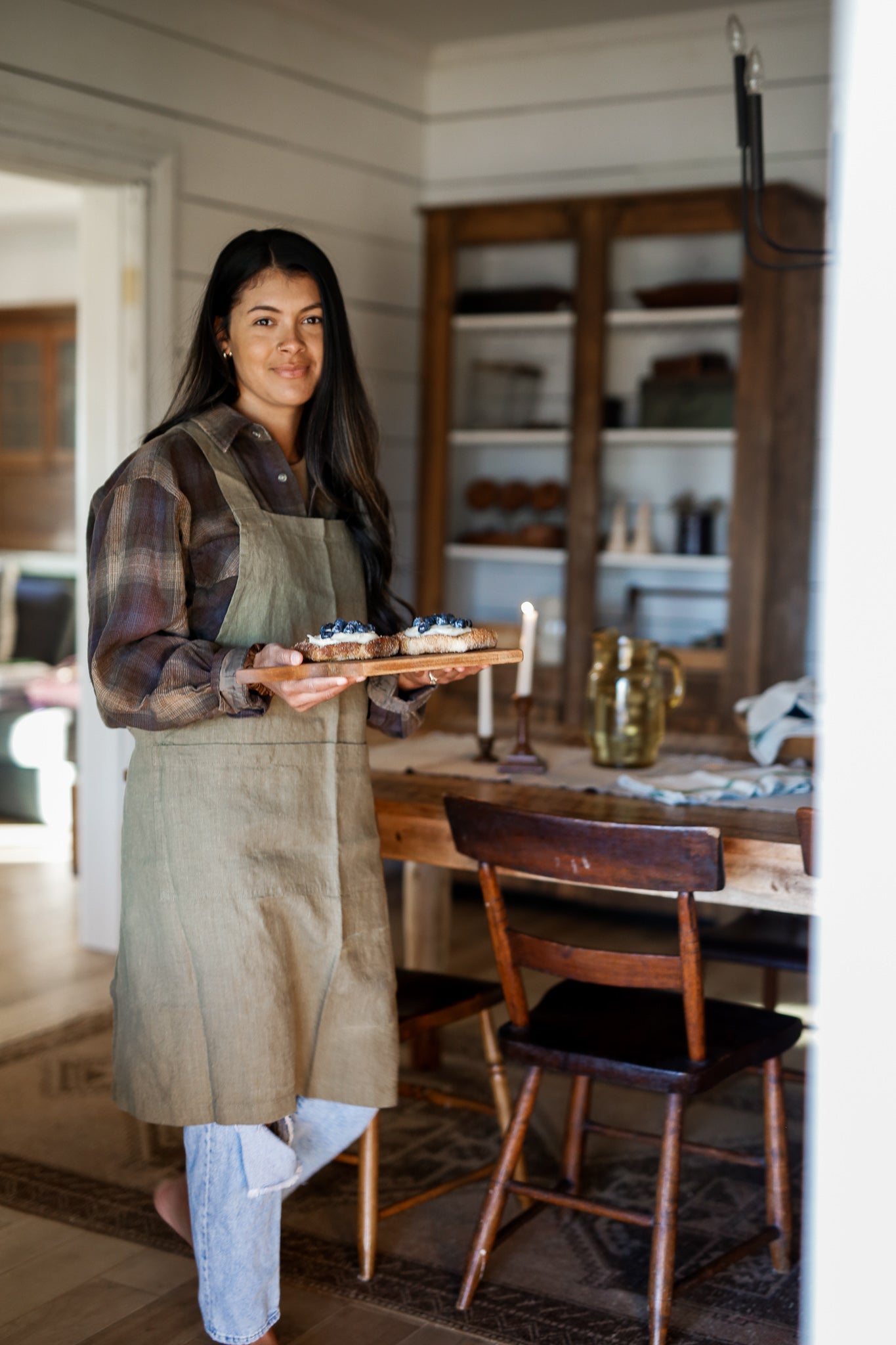 Linen Crossback Apron