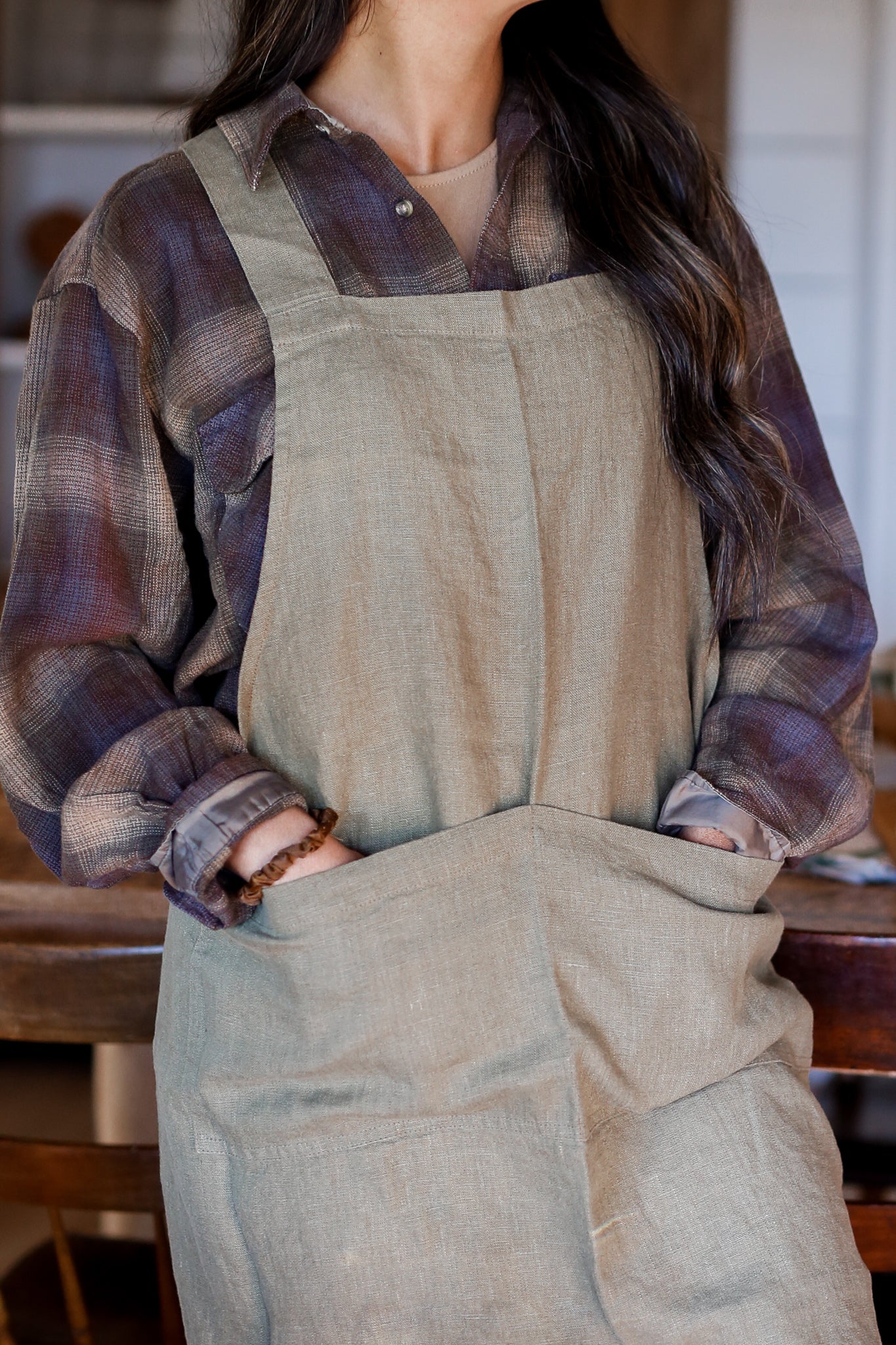 Linen Crossback Apron