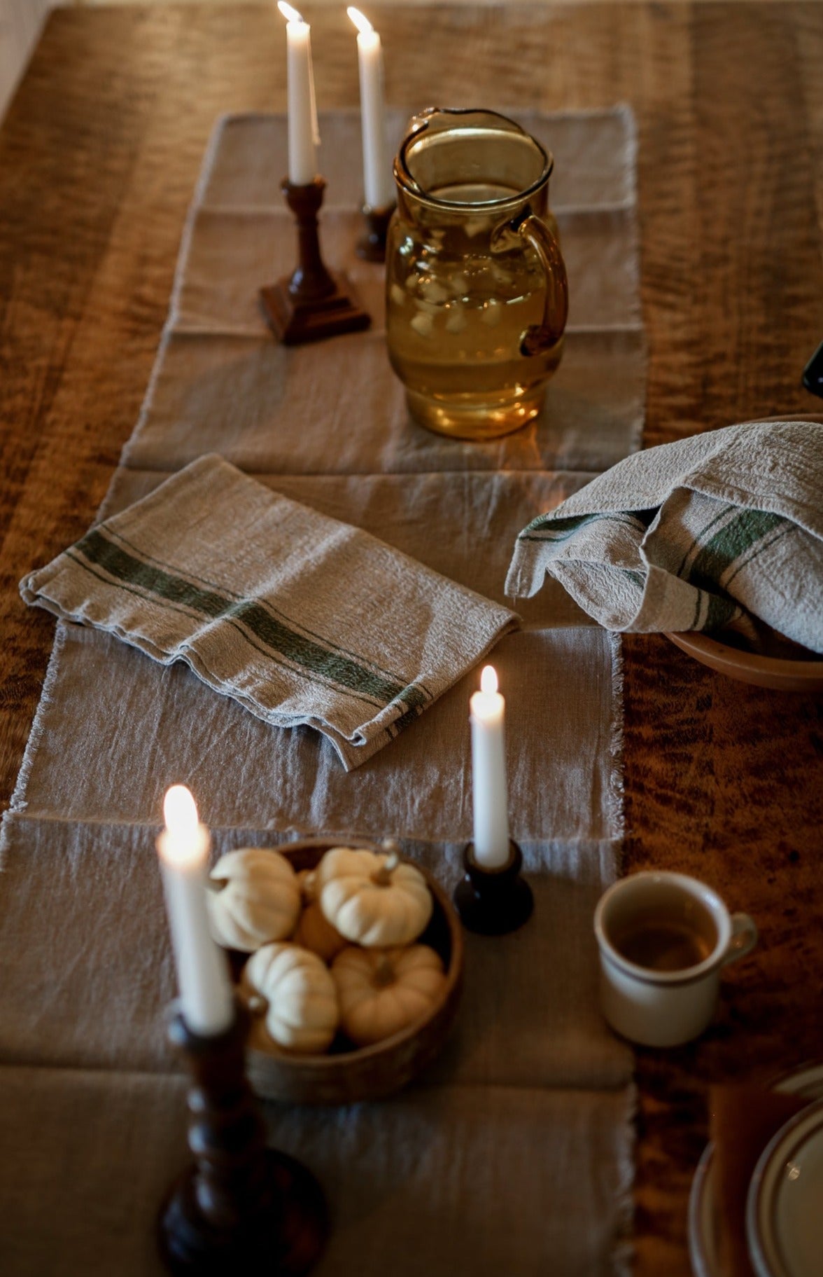 Green Stripe Tea Towel